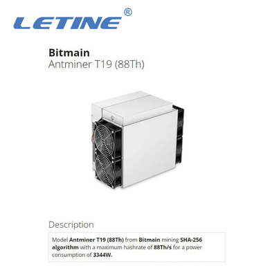 Hohe Bergwerksmaschine Algorithmus BTC Gewinns SHA-256 Bitmain Asic Antminer T19 88T 3344W ähnliches S19