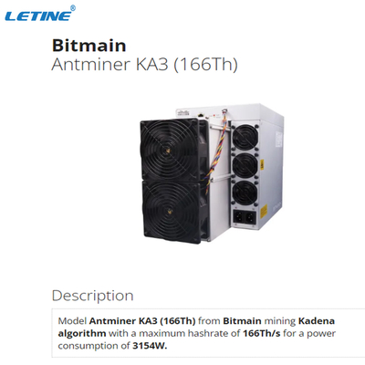 Höchster Profit KDA ASIC Miner Bitmain Antminer KA3 166. Kadena Crypto