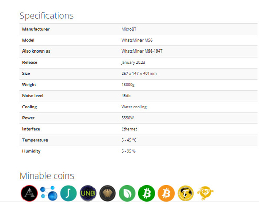 Hydrokühlwasser, das Bergmann Whatsminer M56 188T 194T 212T BTC Bitcoin Asic abkühlt