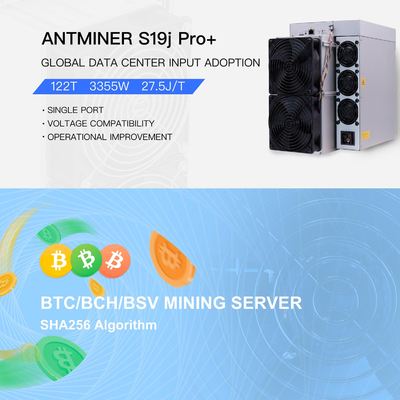 Bitmain Antminer S19J Pro+ 122T 118T 27.5J/T Bitcoin Miner mit geringer Leistung