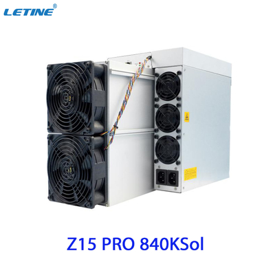 Antminer Z15 Pro von Bitmain, das Equihash-Algorithmus mit einem maximalen hashrate der 840ksol/s Leistungsaufnahme 2560W gewinnt