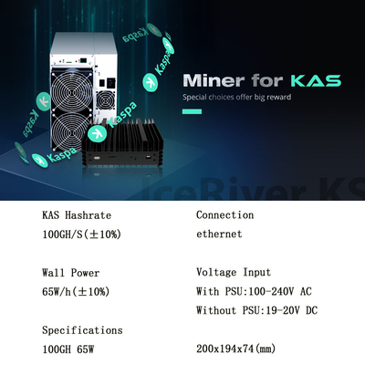 Bergmann Antminer KS3 KAS Rig Miner Power 3188W Iceriver KS1 KS2 Kaspa Asic