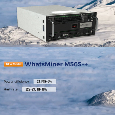 WhatsMiner M56S M56S++ MicroBT, das Algorithmus SHA-256 mit einem maximalen hashrate gewinnt