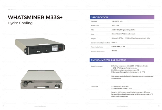 Abkühlendes HydromicroBT Whasminer M33s+ 218t 240t M53s++ 310t 328t