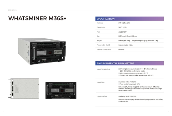 Abkühlende Ethernet-hydroverbindung MicroBT Whatsminer M36s 174t 222t für das industrielle Abkühlen