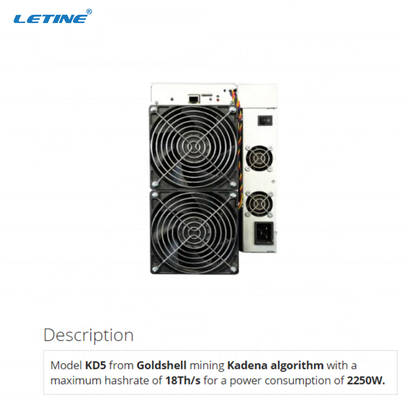 18. 2250W Goldshell Antminer KD5 KDA Schnittstellen-Ethernet Kadena-Algorithmus-