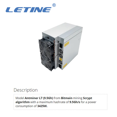 Doge-Bergwerksmaschine-Verbrauch Bitmain Asic Antminer L7 9500Mh/s LTC von Bergmann 3425W Asic