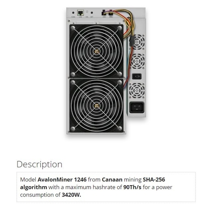 Ethernet-Schnittstelle BTC 87T 90T 93T Avalon A1246 85t SHA256 3420W