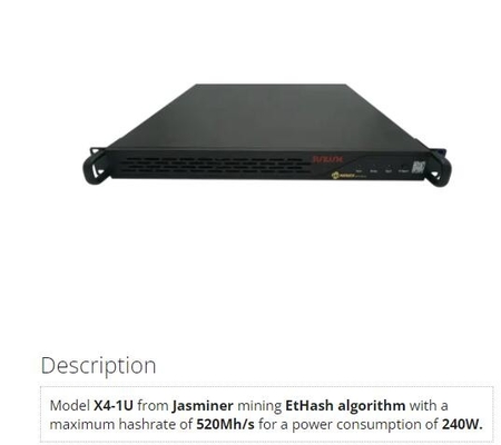 Bergwerksmaschinen 240W Ethash Asic