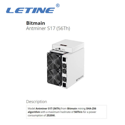 Bergmann zweite Hand-Bitmain Antminer S17 56T 2520W BTC der Bergwerksmaschine-T17 64T S17+ 73T 76T Asic