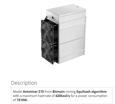 ZEC ZEN Mining Equihash Asic Miner rentables Bitmain Antminer Z15 420ksol