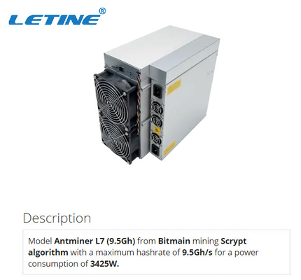 Bergmann 3425W 75db Nicehash 9.5Gh Antminer L7 für das Bergbau von Dogecoin und VON LTC-Münze