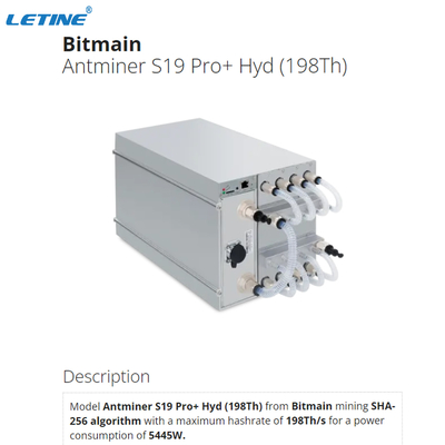 Algorithmus SHA-256 Bitmain Asic Antminer Bitmain Antminer S19 Pro+ hydraulische 198.