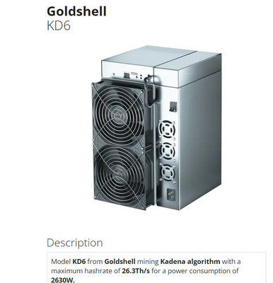 29.2. 2560w 88w/T Superdatenverarbeitungsserver KD6 Kadena Goldshell Asic Bergmann-für KDA-Münze