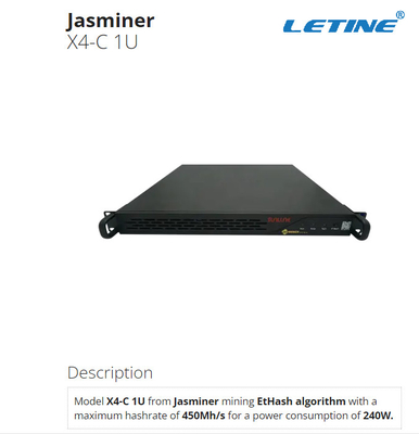 Bergmann 450Mh 240W Jasminer X4-C 1U EtHash Asic für Haupt-IDC-Raum-Berufsstandorte