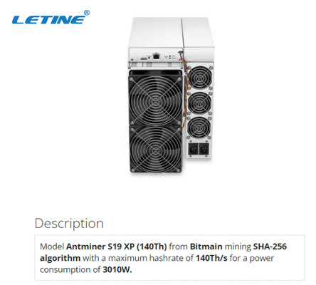 Hoher 140. SHA 256 Algorithmus 3010W Gewinn Bitcoin-Bergwerksmaschine Bitmain Antminer S19 XP