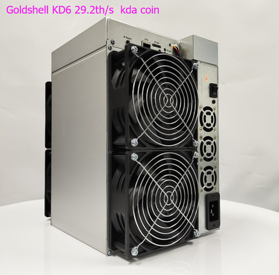 goldshell KD6 hashrate 29.2Th/s von Goldshell, das Kadena-Algorithmus nach einer Leistungsaufnahme von 2630W gewinnt.
